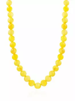 Бусы из натурального янтаря «Шар светло-медовый»