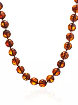 Бусы из натурального янтаря «Шары калёные»