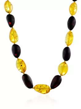 Бусы из натурального янтаря «Слива контрастная»