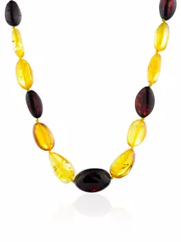 Бусы из натурального янтаря «Слива крупная»