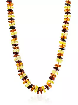 Бусы из натурального янтаря трёх цветов «Шайбы граненые»