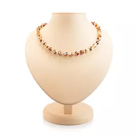 Бусы из янтарных мозаичных шариков «Далматин»