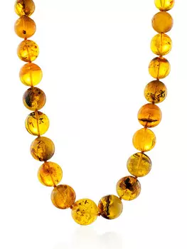 Бусы «Метеорит прозрачный» из натурального текстурного янтаря