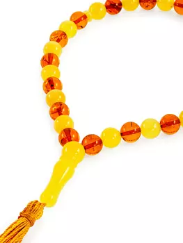 Четки из натурального цельного янтаря «Шар медовый и коньячный»