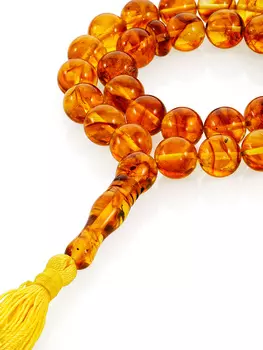 Четки из натурального формованного янтаря «Шары прозрачные»