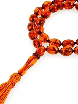 Четки из натурального янтаря «Коньячные оливки»