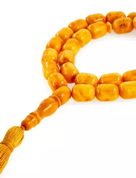 Четки мусульманские из натурального формованного янтаря «Бочонок состаренный»