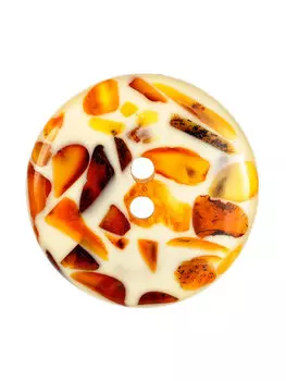 Декоративная пуговица из натурального янтаря «Далматин»