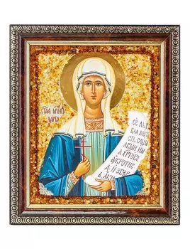 Именная икона с натуральным балтийским янтарём «Дария»