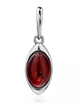 Изящная подвеска из натурального вишневого янтаря «Шарлотта»