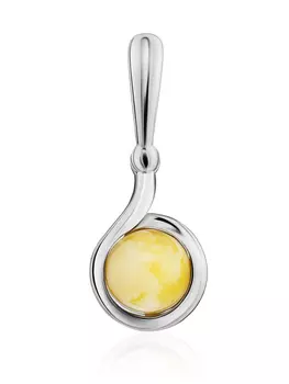 Изящная подвеска «Ягодка» с натуральным янтарём медового цвета
