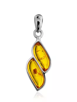 Изящная подвеска с натуральным балтийским янтарём «Тильда»