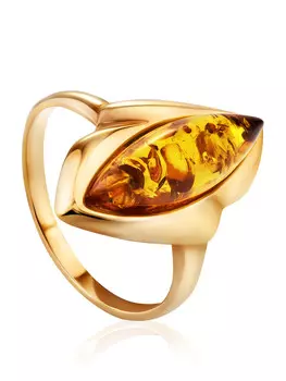 Изящное кольцо из золотистого янтаря «Альбион»
