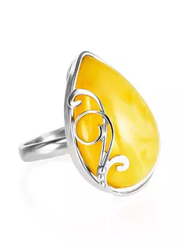 Изящное кольцо «Риальто» из натурального балтийского янтаря