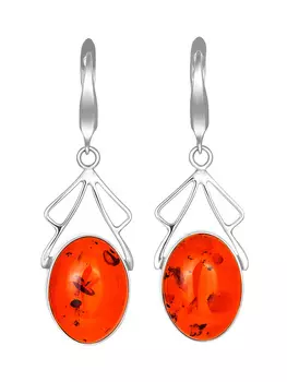 Изящные серьги из натурального балтийского янтаря