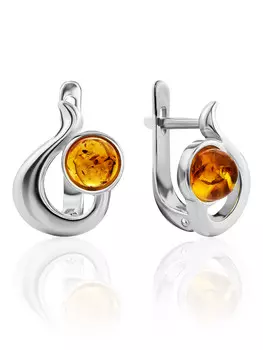 Изящные серьги из золотистого янтаря «Талита»