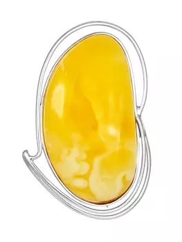 Изысканная брошь из натурального медового янтаря «Риальто»