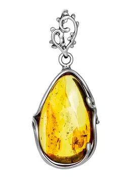 Изысканная подвеска из натурального янтаря с инклюзом