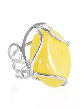 Изысканное кольцо из натурального балтийского янтаря «Валенсия»