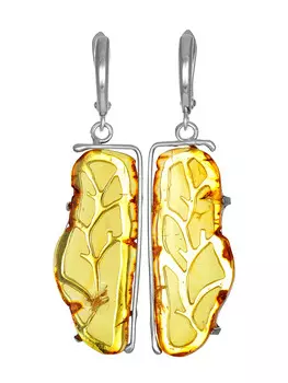 Изысканные серьги из натурального янтаря с прозрачной текстурой