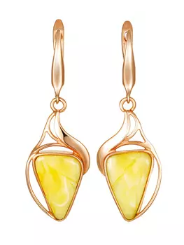 Изысканные серьги «Маньяна» из натурального янтаря