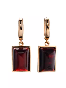 Изысканные серьги «Спарта» из вишнёвого янтаря