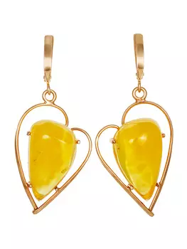 Изысканные серьги «Венеция» из натурального янтаря