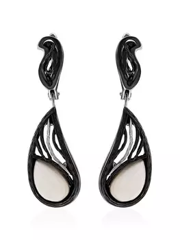 Изысканные серьги с янтарём «Модерн»