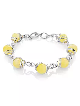 Изысканный браслет из натурального янтаря медового цвета «Валенсия»