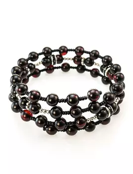 Изысканный браслет на струне «Анжелика» из натурального формованного балтийского янтаря