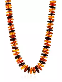 Эффектные бусы из натурального балтийского янтаря «Шайбы гранёные разноцветные»