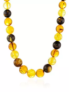 Эффектные бусы из натурального цельного янтаря «Солярис»