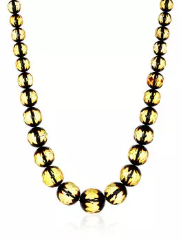 Эффектные переливающиеся бус из натурального огранёного янтаря