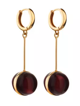 Эффектные серьги из вишнёвого янтаря «Сорбонна»