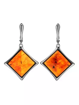 Эффектные серьги из натурального янтаря London