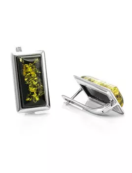 Эффектные серьги из серебра с натуральным янтарём «Челси»