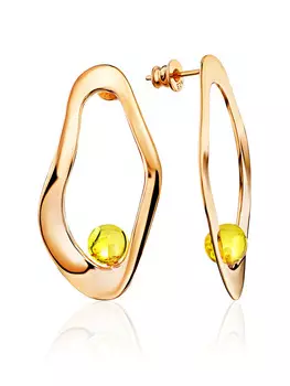 Эффектные серьги Palazzo с лимонным янтарём от ifamore ™