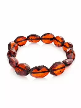 Эффектный браслет из натурального балтийского янтаря «Оливка алмазная сверкающая»