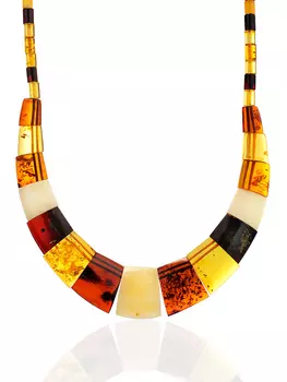 Элегантное колье из натурального балтийского янтаря «Египет»