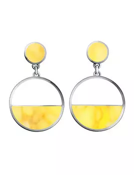 Элегантные серьги с медовым янтарём «Монако»