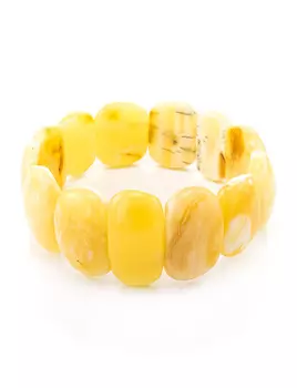 Элегантный браслет из натурального цельного пейзажного янтаря