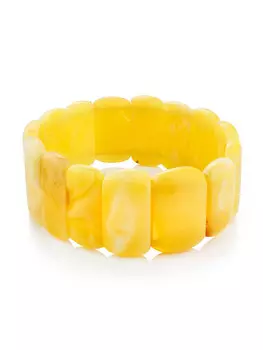 Элегантный браслет из натурального янтаря медового цвета