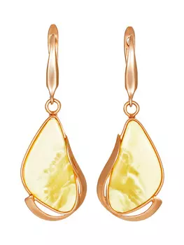 Эксклюзивные серьги «Лагуна» из цельного янтаря