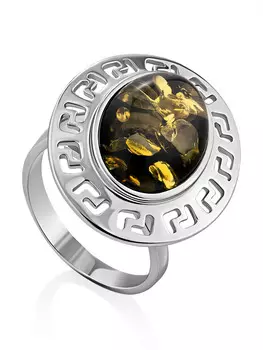 Кольцо из натурального балтийского зелёного янтаря «Эллада»