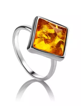 Кольцо «Овация» из золотистого янтаря