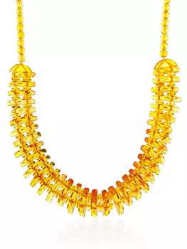 Колье из натурального золотистого янтаря «Мандарин»