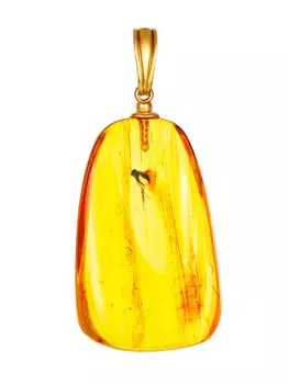 Красивая подвеска из натурального янтаря с инклюзом
