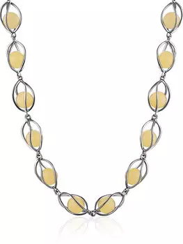 Красивое колье «Алжир» из натурального янтаря медового цвета