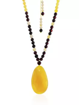 Красивое колье из натурального цельного янтаря «Лаура»