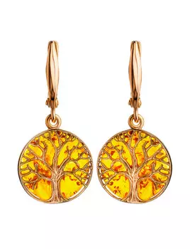 Красивые и яркие серьги из янтаря «Бельтайн»